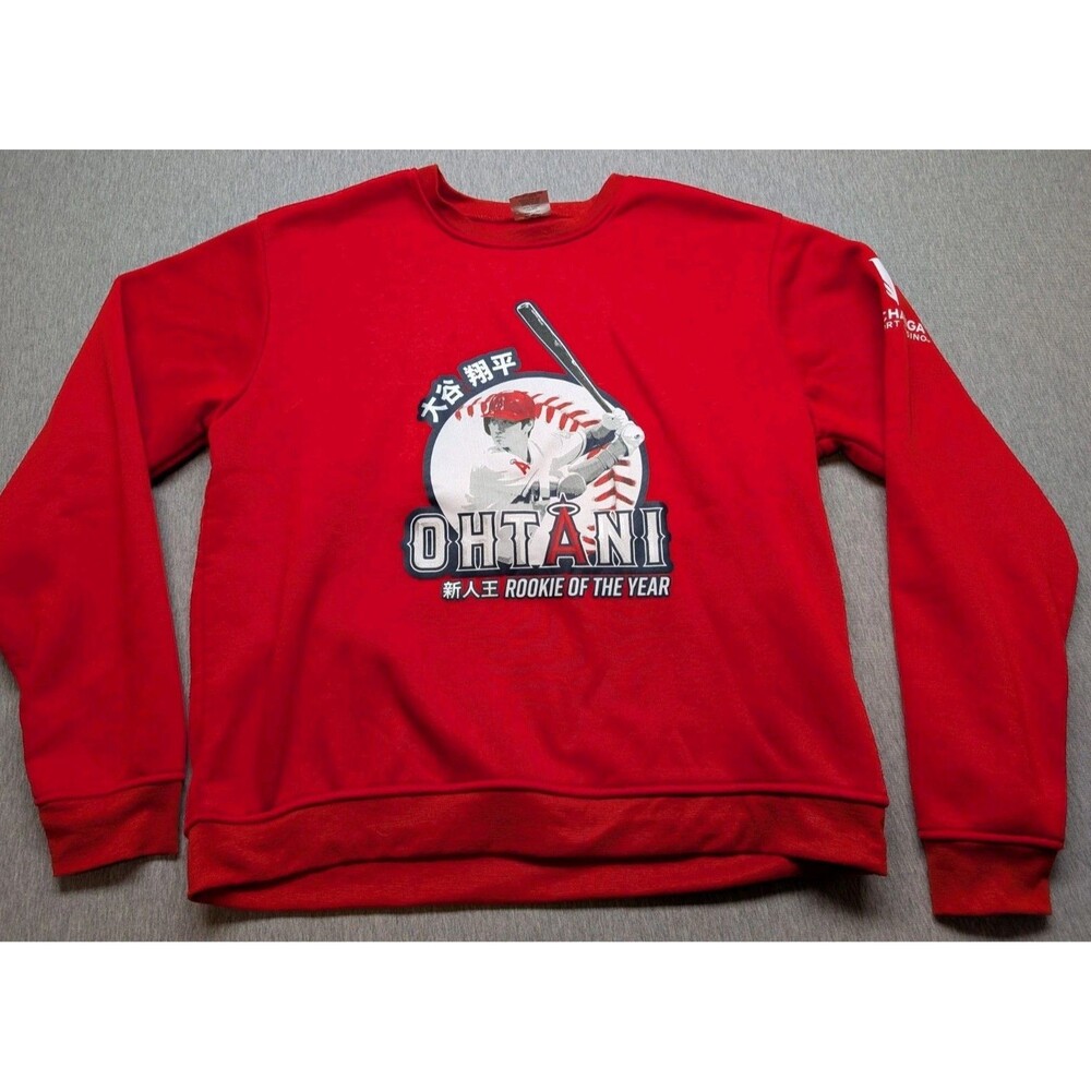 Shohei Ohtani Rookie of the Year Sweatshirt XL Red Kloanz Pechanga Casino Promo
